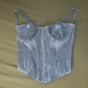 Urban Outfitters Blue Lace-Up Corset